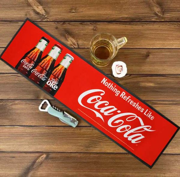 Bar Accessories Coca-Cola Wetstop Custom Sublimation Barmat Printed Bar Runner Nitrile Rubber Vintage Bar Mats