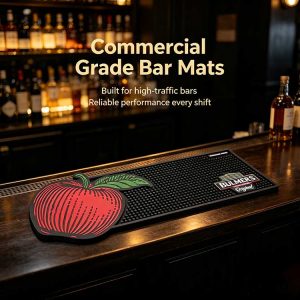 Custom promotional branded rubber bar spill mats cider beer brand marketing merchandise