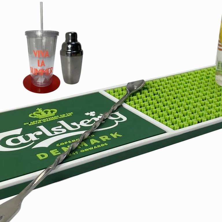 Carlberg Promotional Custom Pub Beer Bar Mats and Personalised Rubber Bar Spill Mats With Logo