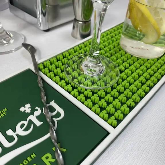 Carlberg Promotional Custom Pub Beer Bar Mats and Personalised Rubber Bar Spill Mats With Logo