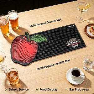 Commercial grade custom logo rubber bar spill mats for cider pub taproom restaurant counter