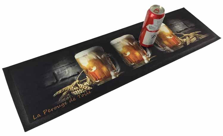 Custom Polyester Fabric Bar Top Counter Mats Collectable Vintage Pub Cocktail Barmat Whiskey Rubber Beer Mats