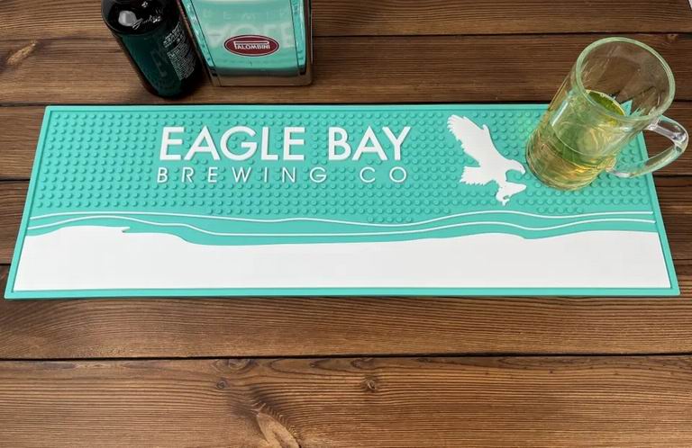 Customized Promotion Soft PVC Bar Drink Mats Countertop Bartender Rail Spill Mats Non-Slip Logo Rubber Beer Mats