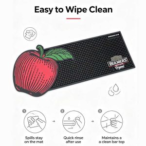 Waterproof easy clean custom logo rubber bar spill mat stain resistant pub cider mat