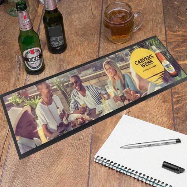 Heat Transfer Water-absorbent Felt Top Cocktail Bar Mat Dye Sublimation Custom Printed Vintage Pub Mats