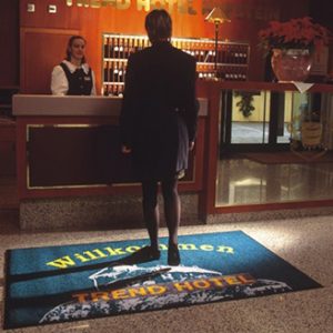 Hotel entrway commercial welcome washable logo mats entrance carpet rug