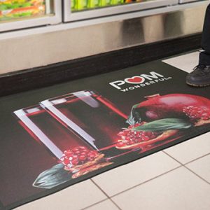 Impressed shop floor mat with high definition vivid graphic for supermarket