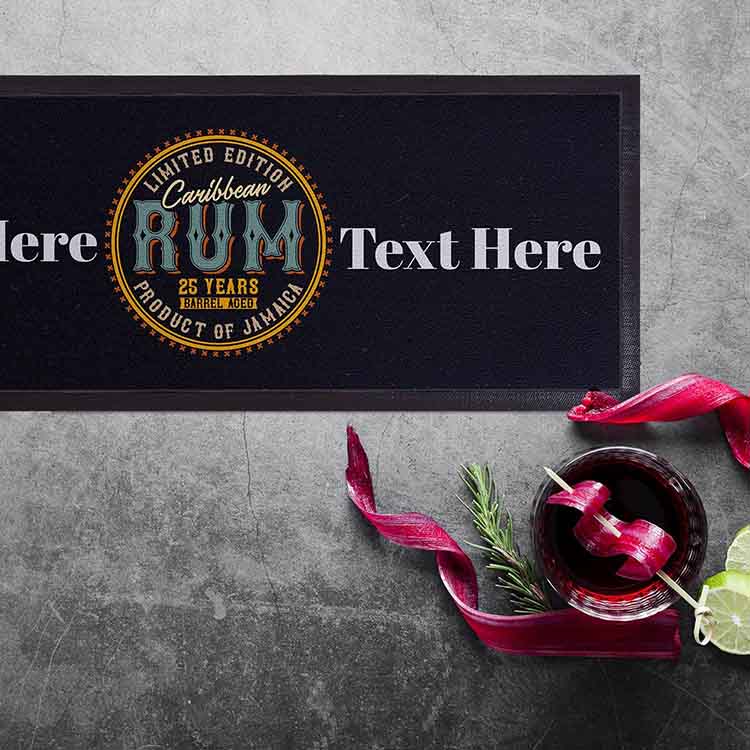 Lightweight Personalised Printed Whiskey Pub Bar Runner Beer Bar Mat Polyester Fabric Bar Counter Bartender Mat