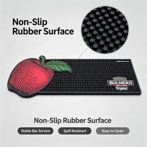 Raised dot anti spill drainage surface custom rubber bar mat pub counter protector