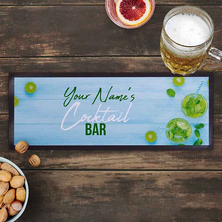Sublimation Custom Full Color Printed Pub Cocktail Bar Runner Absorbent Polyester Fabric Felt Top Bar Mats With Logos