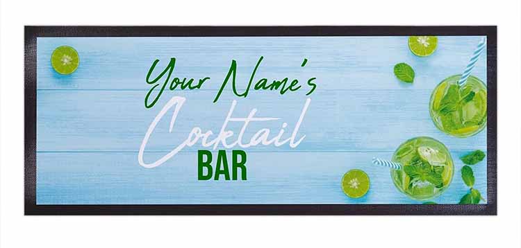 Sublimation Custom Full Color Printed Pub Cocktail Bar Runner Absorbent Polyester Fabric Felt Top Bar Mats With Logos