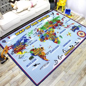 Toddler Rugs,Kids Carpet Playing and Learning mat Rug-With world map design