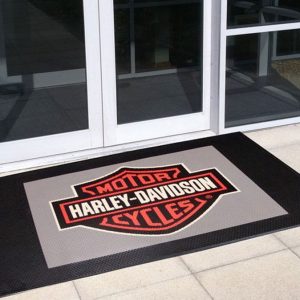 Fuel Oil Resistant Custom Printed Harley Davidson Welcome Mat Bike Mat Parking Mat Garage Floor Mat