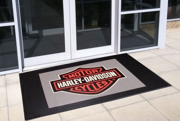 Fuel Oil Resistant Custom Printed Harley Davidson Welcome Mat Bike Mat Parking Mat Garage Floor Mat