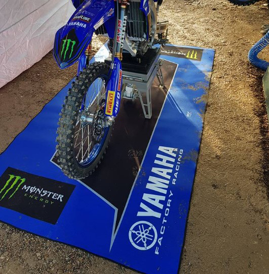 Motorcycle Garage Floor Pit Mat Workshop Yamaha Monster Energy