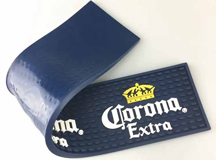 Corona Beer Wine Custom Logo Counter Top Rubber Bartender Rail Drip Spill Mats Soft PVC Pub Vintage Bar Mats