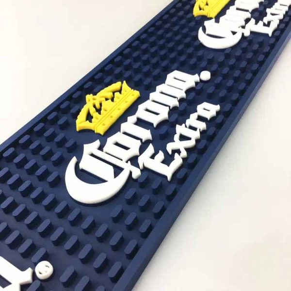 Corona Beer Wine Custom Logo Counter Top Rubber Bartender Rail Drip Spill Mats Soft PVC Pub Vintage Bar Mats