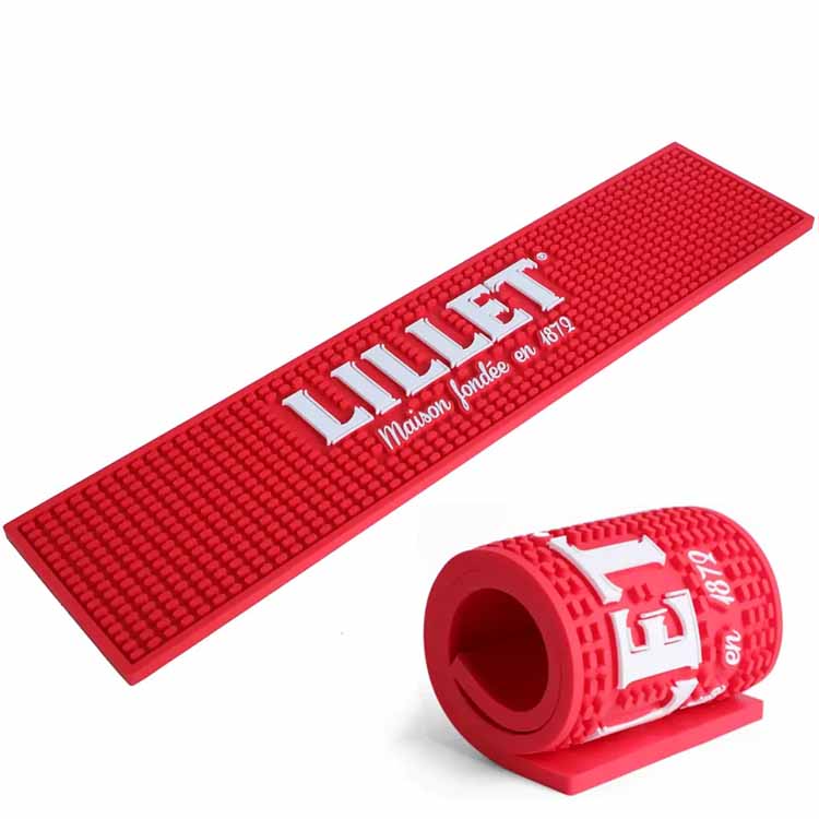 Lillet Custom Heat-Resistant and Food Safe Pub Drip Mat Coffee Bar, Restaurant Drying Mat for Glasses Silicone Bar Mat