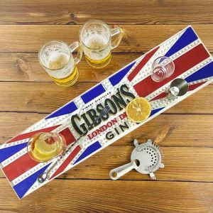 Wine Accessories Ginsons Gin Custom Logo Soft PVC Bartender Beer Bar Matt Rubber Cocktail Mats Pub Bar Drip Mat