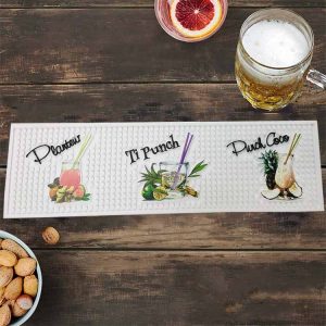 Counter Top Custom UV Printed Soft PVC Bartender Rail Spill Mat Service Rubber Beer Bar Runner Pub Whiskey Bar Mats