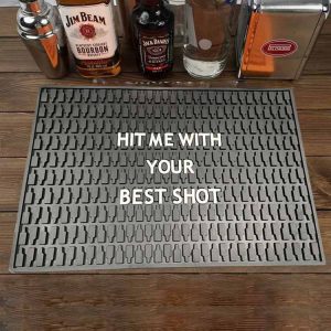 Custom Logo Pub Beer Rubber PVC Bar Runner Bartender Whiskey Rail Spill Drip Mat Counter Top Cocktail Service Bar Mat