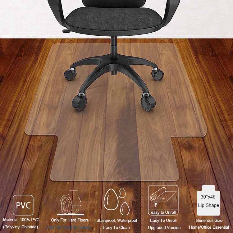 Anti Slip 30''x48'' Plastic PVC Protector Rug with Lip Home Office Rolling Chair Floor Mat Desk Chair Mat for Hardwood