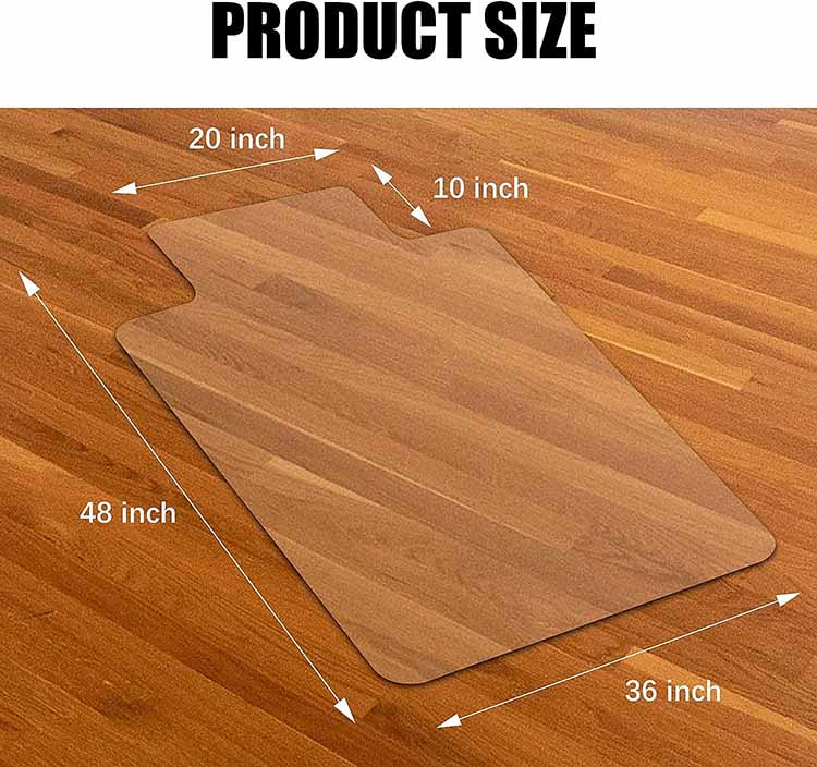 Hard Surface Floor Use 36”x48” Under Clear Desk Mat Custom Folding PVC Chair Protect Mat Home Office Chair Mats With Lip