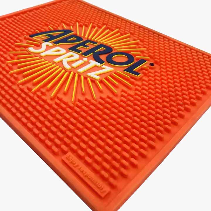 Aperol Spritz Custom Collectable Bar Glass Drying Mats Counter PVC Service Bar Mat Cocktail Rubber Bar Drip Mats