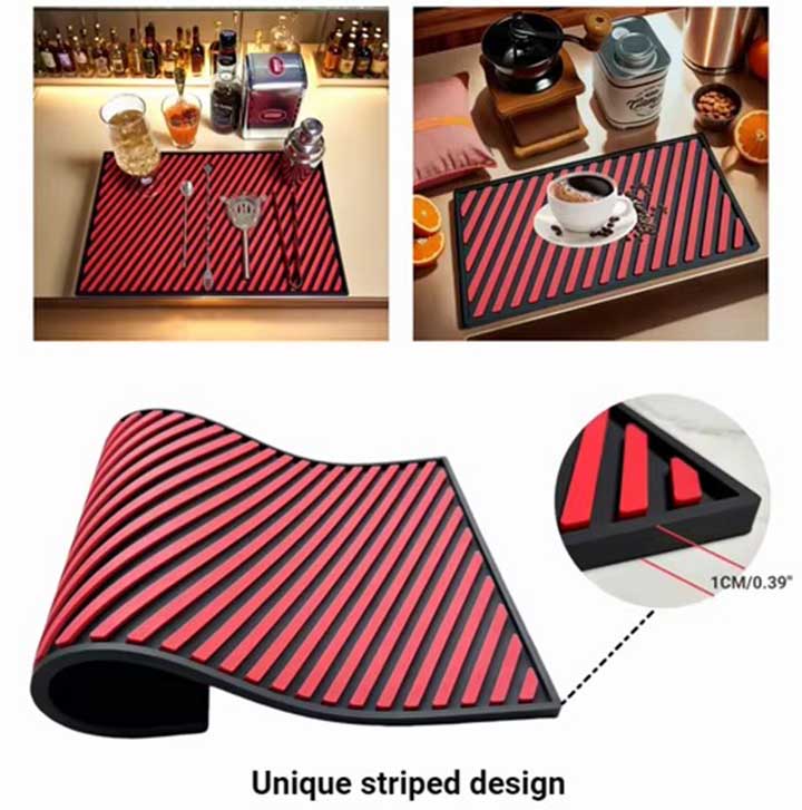 Barware Custom Counter Top Rubber Service Beer Runners PVC Pub Spill Cocktail Wine Beer Mats Bartender Cool Bar Mats