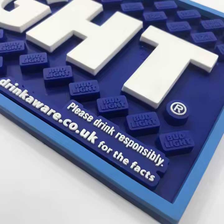 Bud Light Custom Cocktail Counter Top Pub Beer Bar Runner Bartender PVC Service Spill Mats Rubber Bar Mats For Glasses