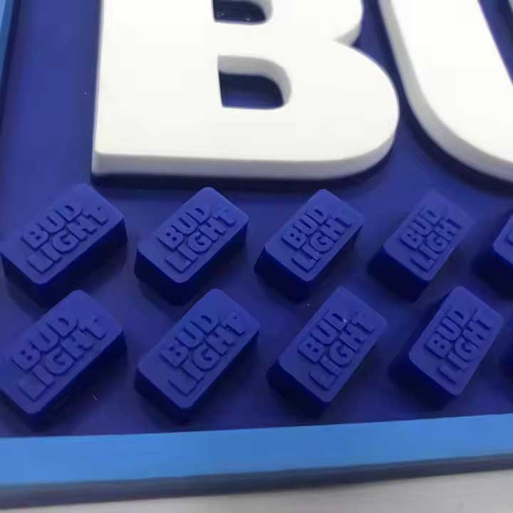 Bud Light Custom Cocktail Counter Top Pub Beer Bar Runner Bartender PVC Service Spill Mats Rubber Bar Mats For Glasses