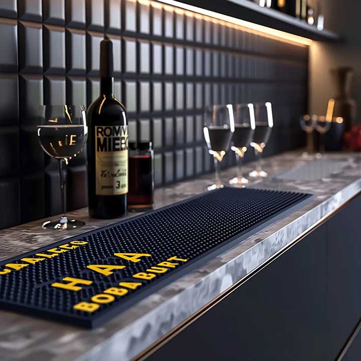 Coffee, Bars, Restaurants Promotional Logo Cocktail Service PVC Bar Drip Mat Beer Mats Whiskey Bar Mats For Counter