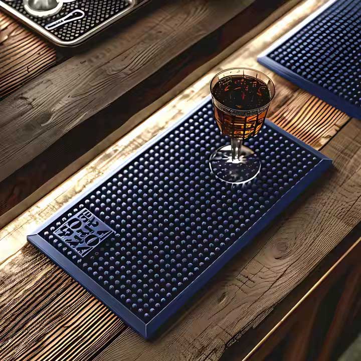 Coffee, Bars, Restaurants Promotional Logo Cocktail Service PVC Bar Drip Mat Beer Mats Whiskey Bar Mats For Counter