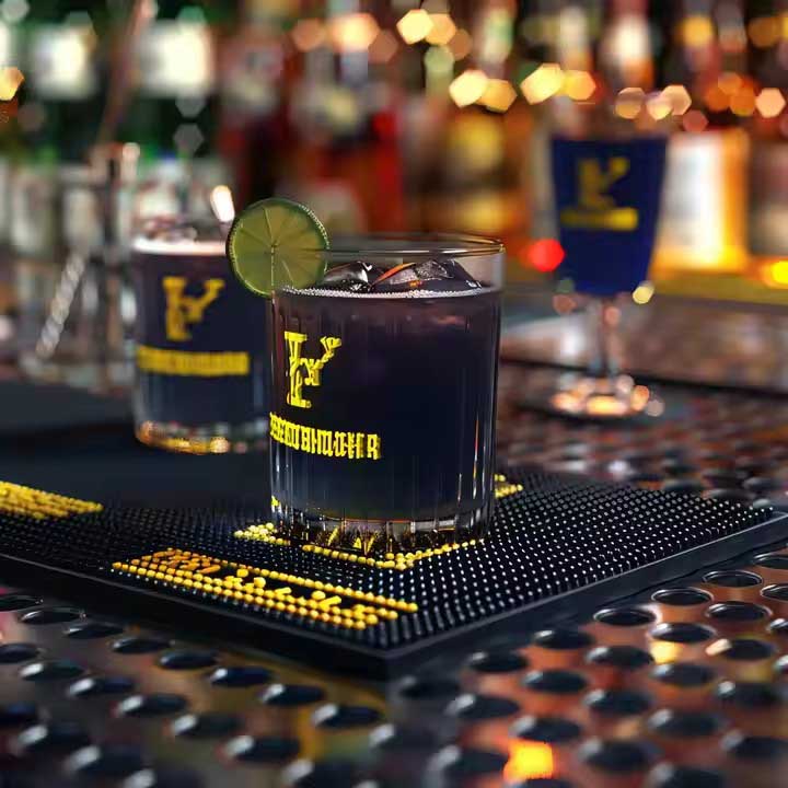 Coffee, Bars, Restaurants Promotional Logo Cocktail Service PVC Bar Drip Mat Beer Mats Whiskey Bar Mats For Counter