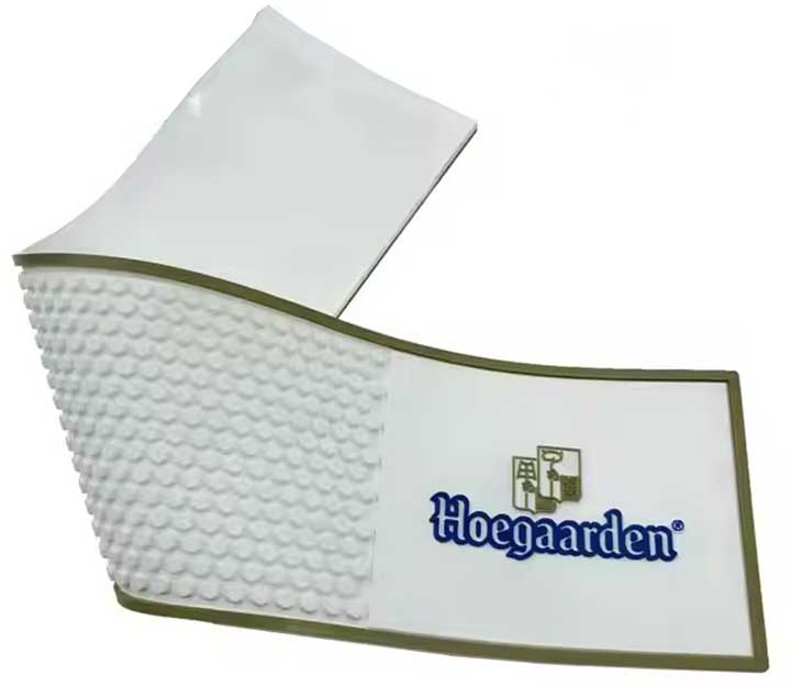 Hoegaarden Beer Custom Non Slip Silicone Rubber Bar Runner Mat Cocktail PVC Spill Drip Barmat Pub Drink White Bar Mat