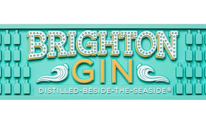 Personalised Logo Barmat Bartender Vodka Whiskey Rubber Spill Bar Mats Pub PVC Drip Rail Beer Mats Brighton Gin Bar Runner