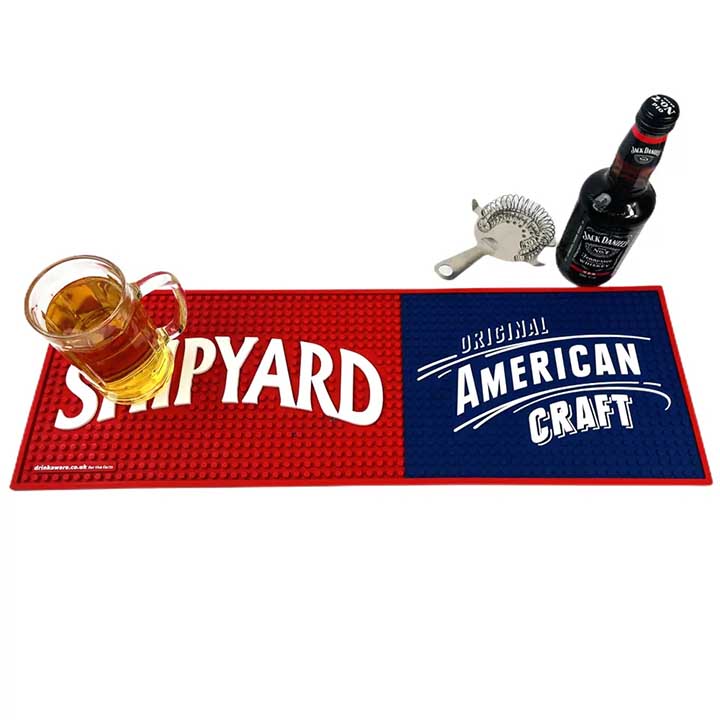 SHIPYARD Brewing Craft Beer Custom Rubber Bar Runner Mat Pub PVC Barmat Bar Spill Mats Cocktail Long Bar Mat