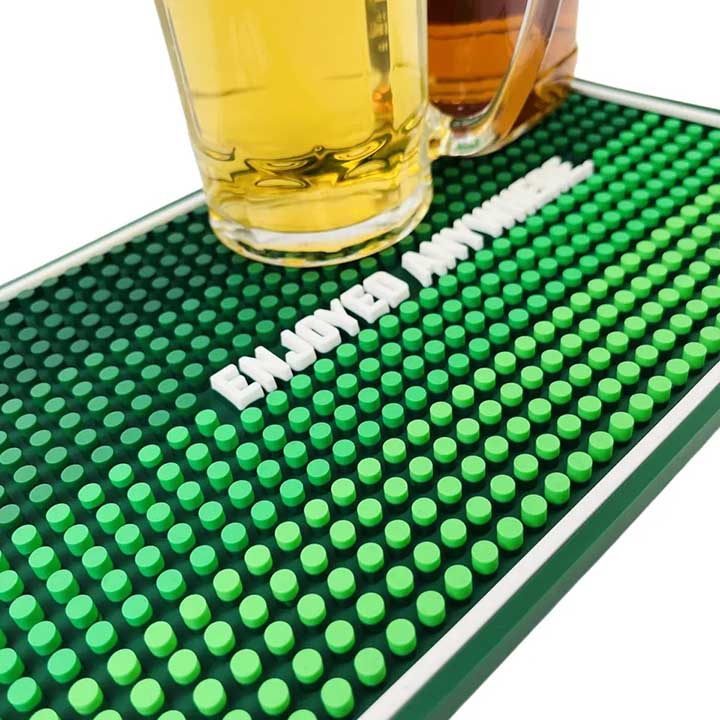 Stomping Ground Brewing Custom Logo Non Slip Rubber Spill Rail Bar Matt Beer Drip Mats Counter PVC Long Bar Runner