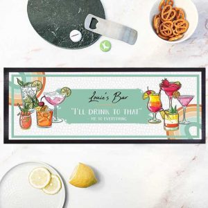Bartender Polyester Felt Top Bar Runner Vintage Pub Beer Mat Custom Printed Cocktail Nitrile Rubber Bar Mat Drink