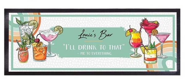 Bartender Polyester Felt Top Bar Runner Vintage Pub Beer Mat Custom Printed Cocktail Nitrile Rubber Bar Mat Drink