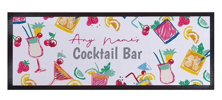 Dye Sublimation Knitted Polyester Pub Cocktail Bar Mats Nitrile Rubber Pub Mats Heat Transfer Printed Bar Top Runners