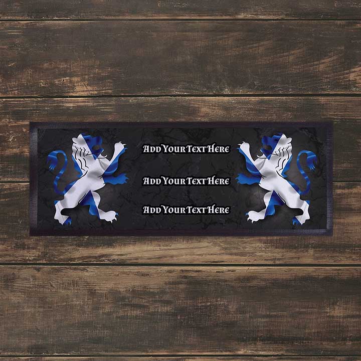 Scotland Lions Printing Personalised Collectable Polyester Barmat Whiskey Rubber Bar Drink Mats Bartender Bar Table Mat
