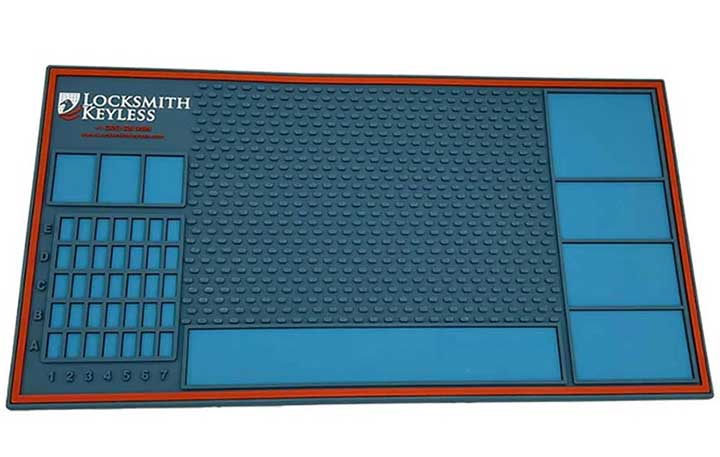 China Factory Custom Logo Work Bench Rubber Mechanics Utility Mat Ultimate Locksmiths Tool Mat Lock Pinning Tray