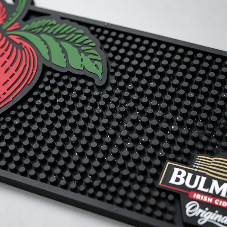 Anti-Spill Raised Dot Surface Custom Rubber Bar Mat Close Up Close up raised non slip dot surface rubber bar spill mat custom logo pub counter mat waterproof