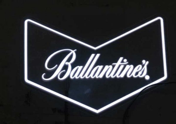 Ballantine's Branded Logo Rubber Spill Mat LED Illuminated Bar Runner PVC Rail Drip Mat Glow In Dark Pub Led Bar Mats