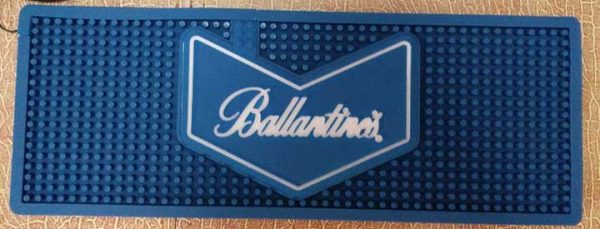 Ballantine's Branded Logo Rubber Spill Mat LED Illuminated Bar Runner PVC Rail Drip Mat Glow In Dark Pub Led Bar Mats