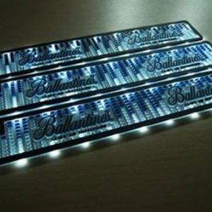 Design your own bar mats glow in dark led rubber bar mat