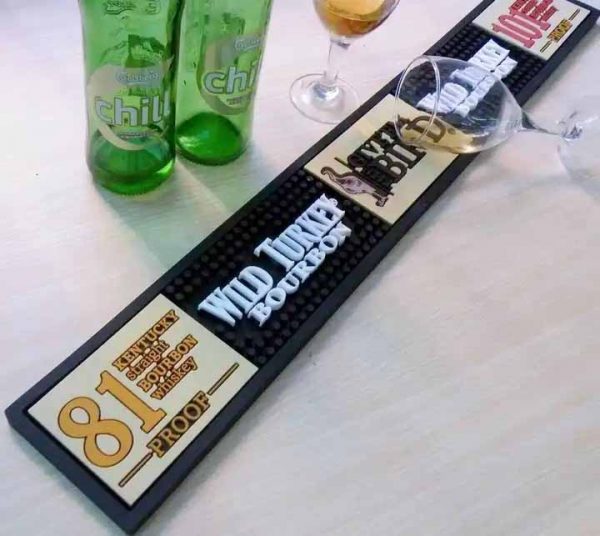 Bars Countertop Custom Logo Soft PVC Bartender Cocktail Bar Drip Mat And Pub Whiskey Rubber Bar Rail Mat