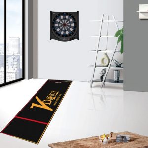Dartboard floor mat with Throw Line and printed logo for flooring protection