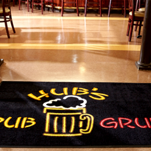 Drinking bar commercial custom entrance door mat with anti-slip rubber backing